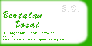 bertalan dosai business card